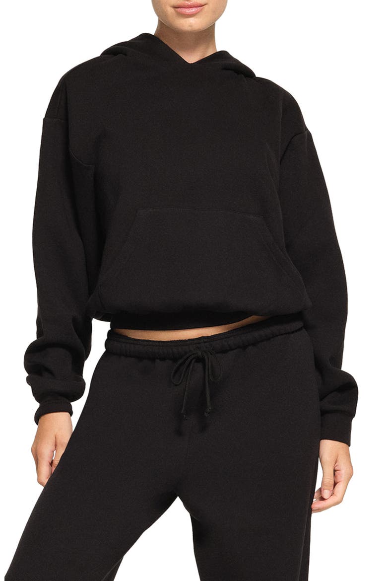 Cotton Blend Fleece Classic Pullover Hoodie, Main, color, ONYX