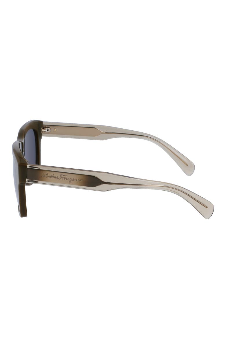 56mm Polarized Rectangular Sunglasses, Alternate, color, DARK KHAKI