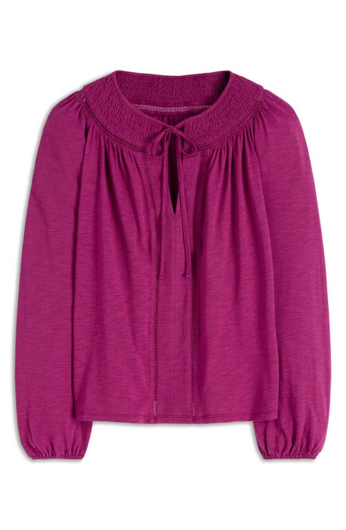 Boden Georgia Gesmoktes Jerseyoberteil-sattes Magenta In Pink