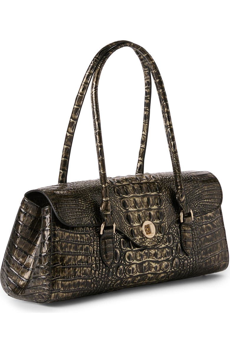 Brahmin Dayan Croc Embossed Leather Satchel, Alternate, color,