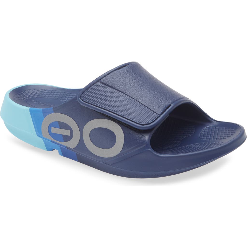 Oofos OOahh Sport Flex Limited Slide Sandal in Sky Rally  product