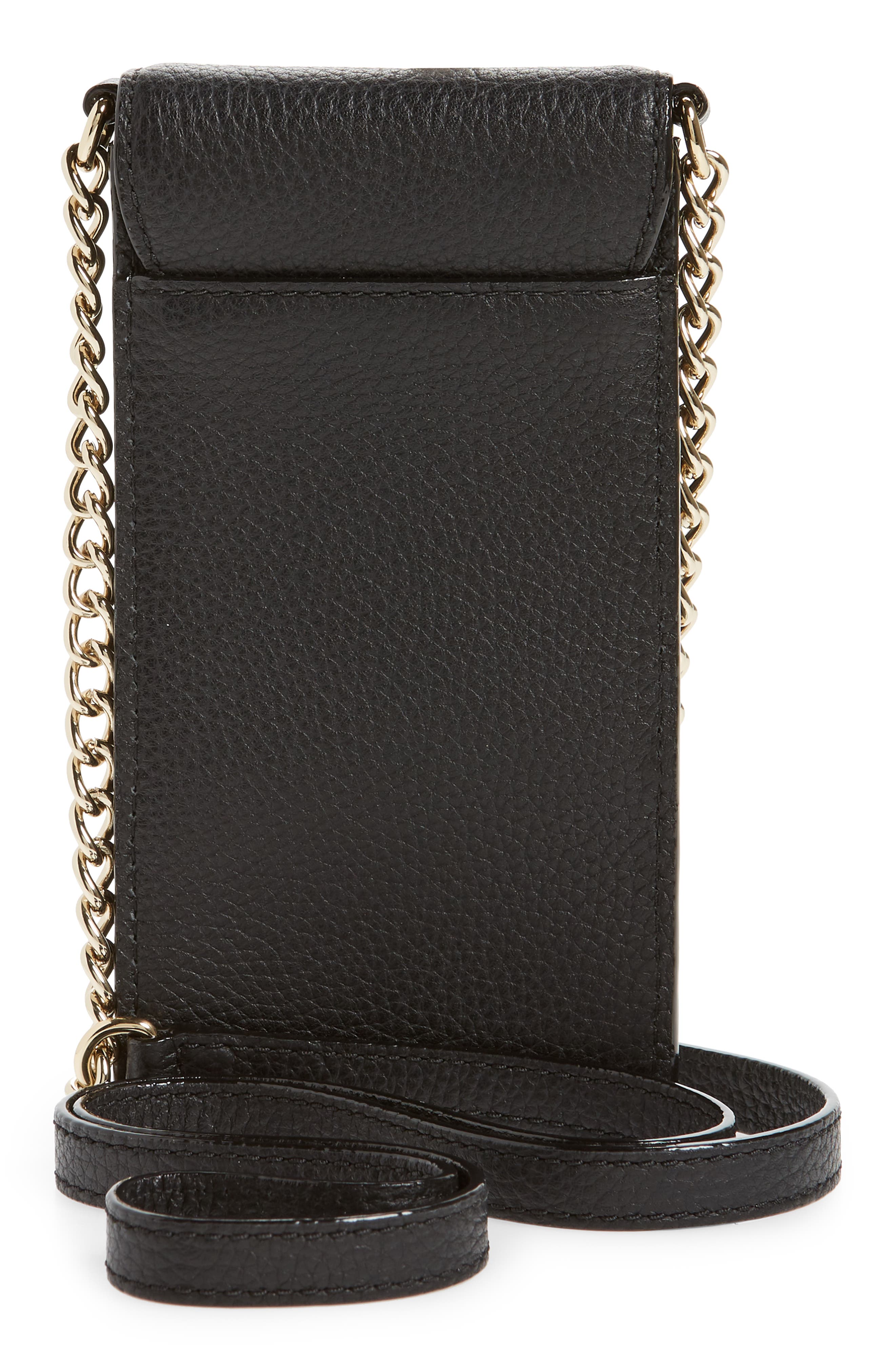 Kate Spade New York north/south leather smartphone crossbody bag, Alternate, color, 