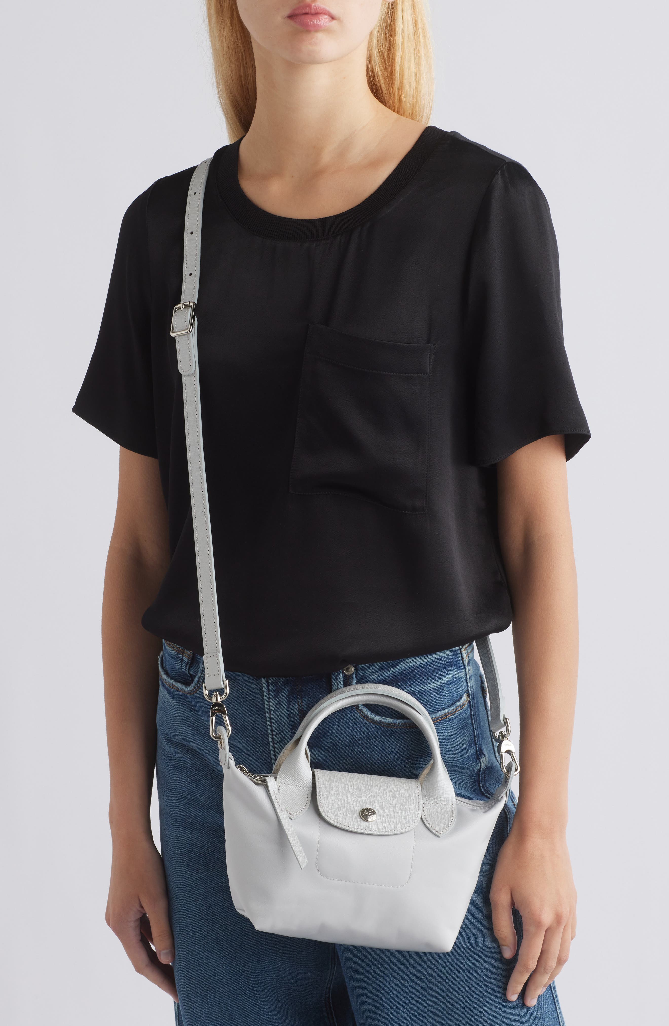 Extra Small Le Pliage Crossbody Bag, Alternate, color, SILVER