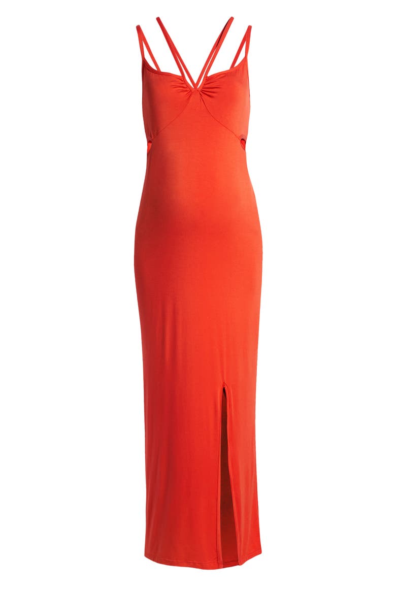 Bella Cutout Maternity Maxi Dress, Alternate, color, ORANGE