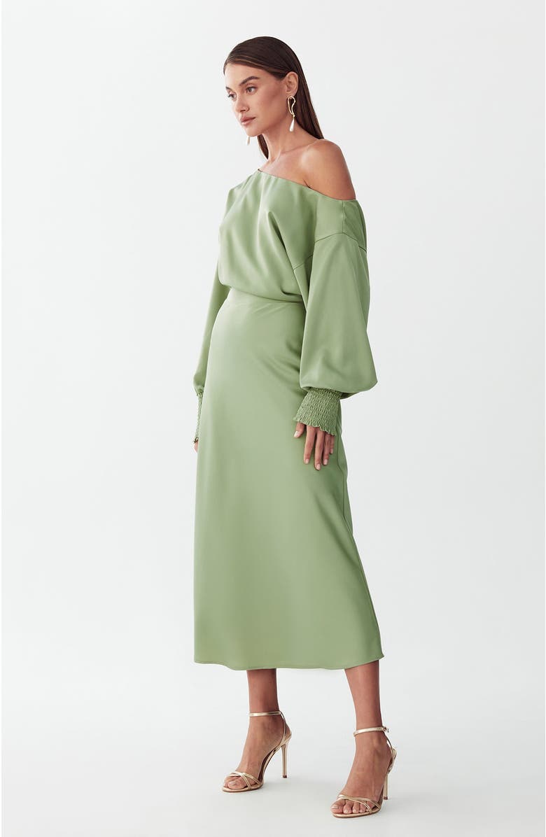 WILLA Diara Midi Dress, Alternate, color, Sage Green