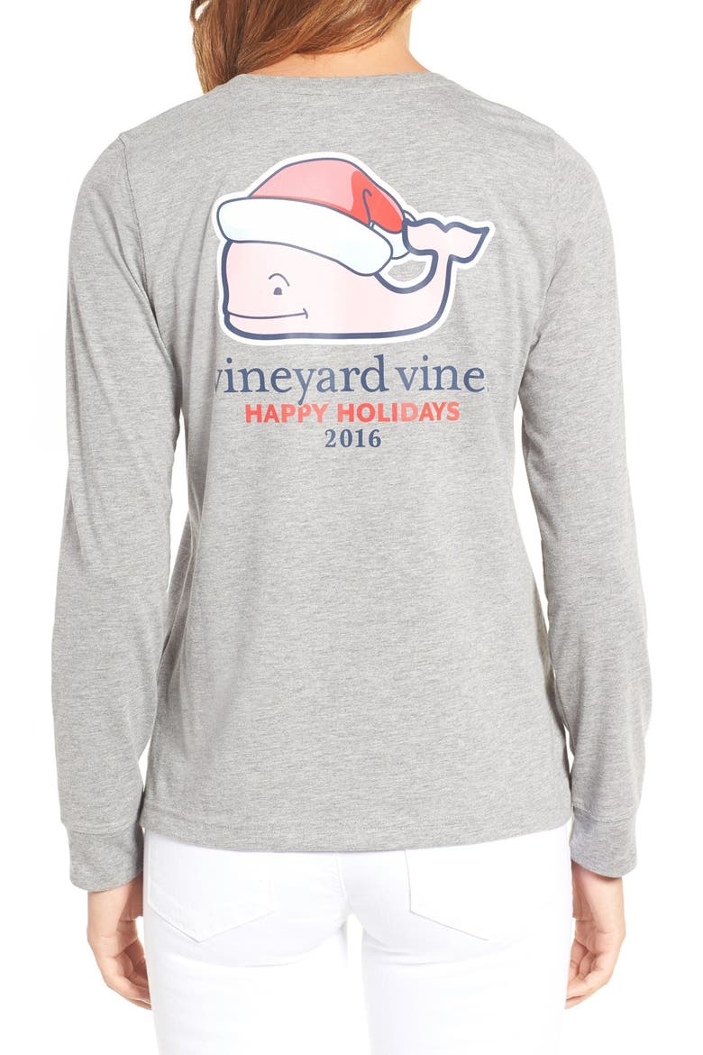 Santa Whale Graphic Tee, Alternate, color, GRAY HEATHER