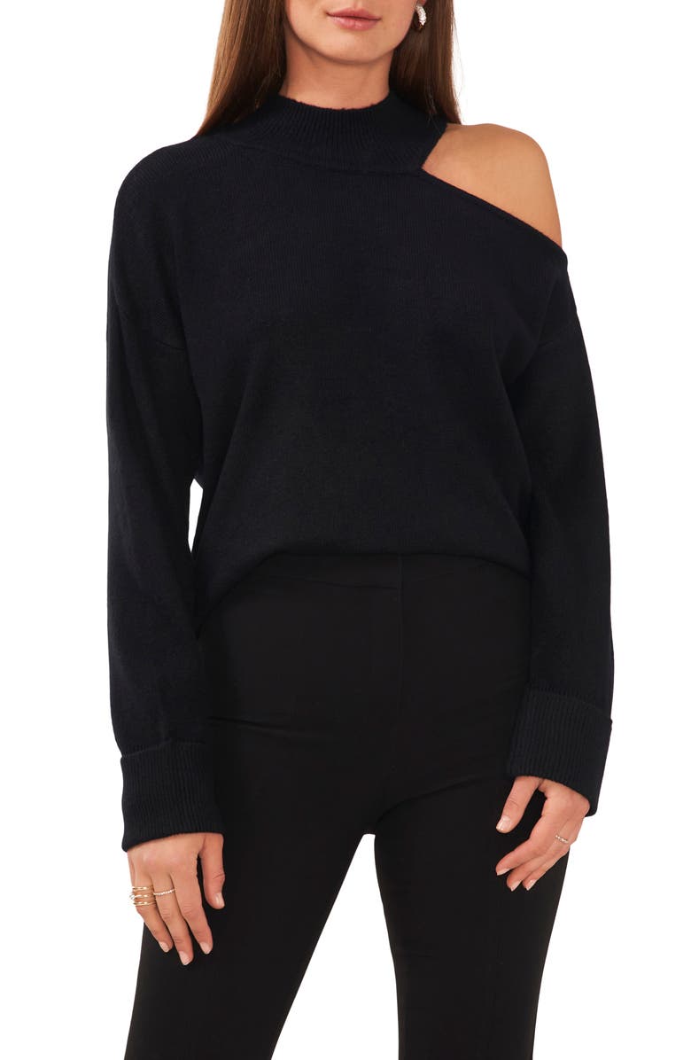 Chaus Mock Neck Shoulder Cutout Sweater, Main, color, 