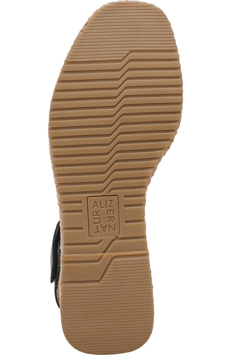 Naturalizer Goldie Wedge Sandal, Alternate, color, Black Faux Leather