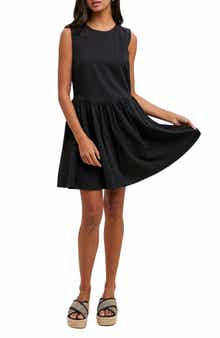 WISHLIST Fit & Flare Cotton Blend Minidress