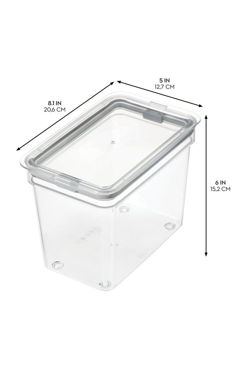 iDesign Medium Food Storage Bin with Airtight Lid - Set of 4 - Clear, Alternate, color, Bronze