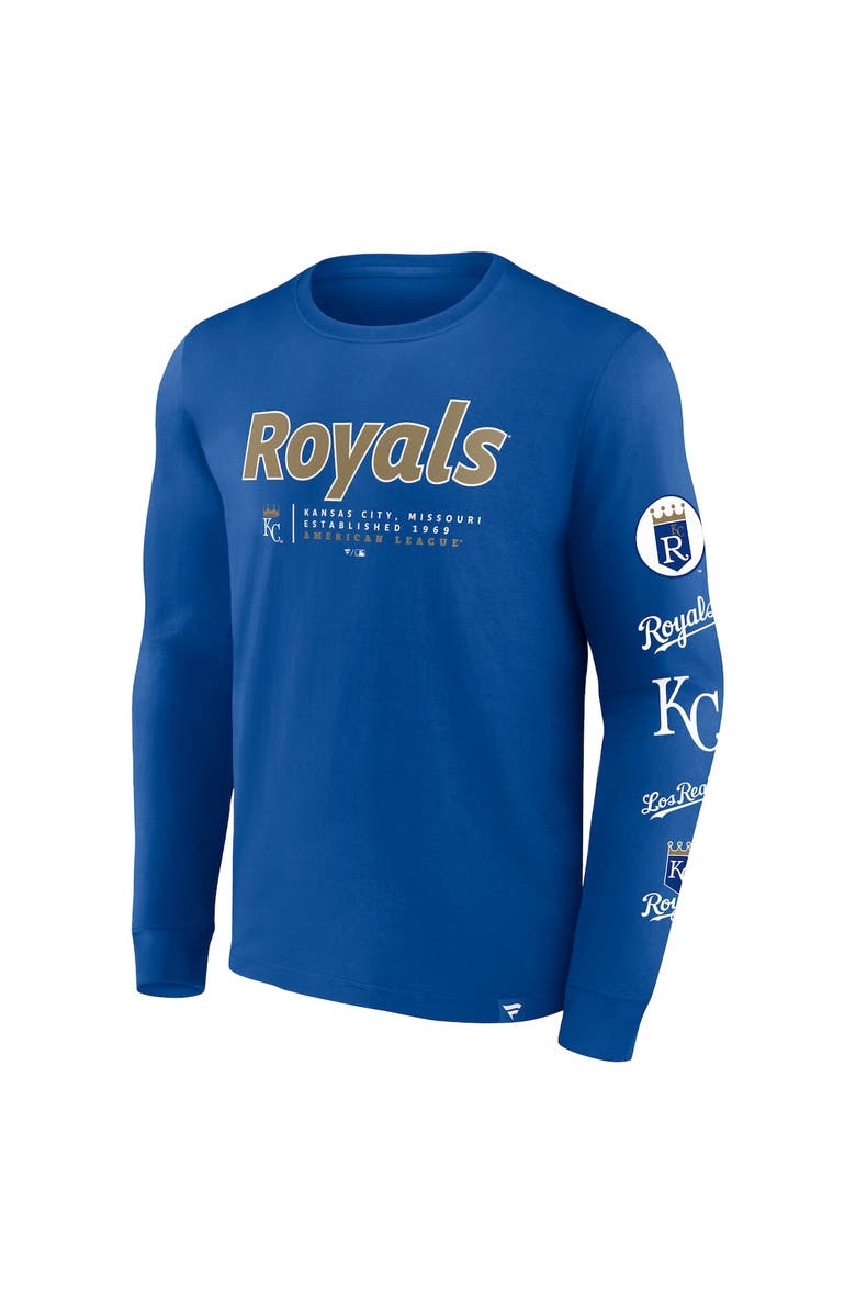 FANATICS Men's Fanatics Royal Kansas City Royals Strike the Goal Long Sleeve T-Shirt, Alternate, color, Royal