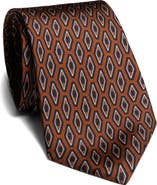 Jack Victor Washington Geometric Print Silk Tie