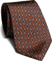 Jack Victor Washington Geometric Print Silk Tie