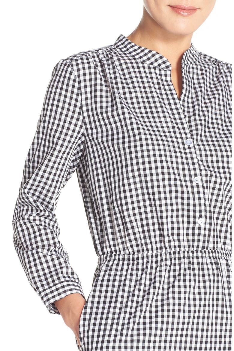Gingham Woven Shirtdress, Alternate, color, BLACK/ WHITE