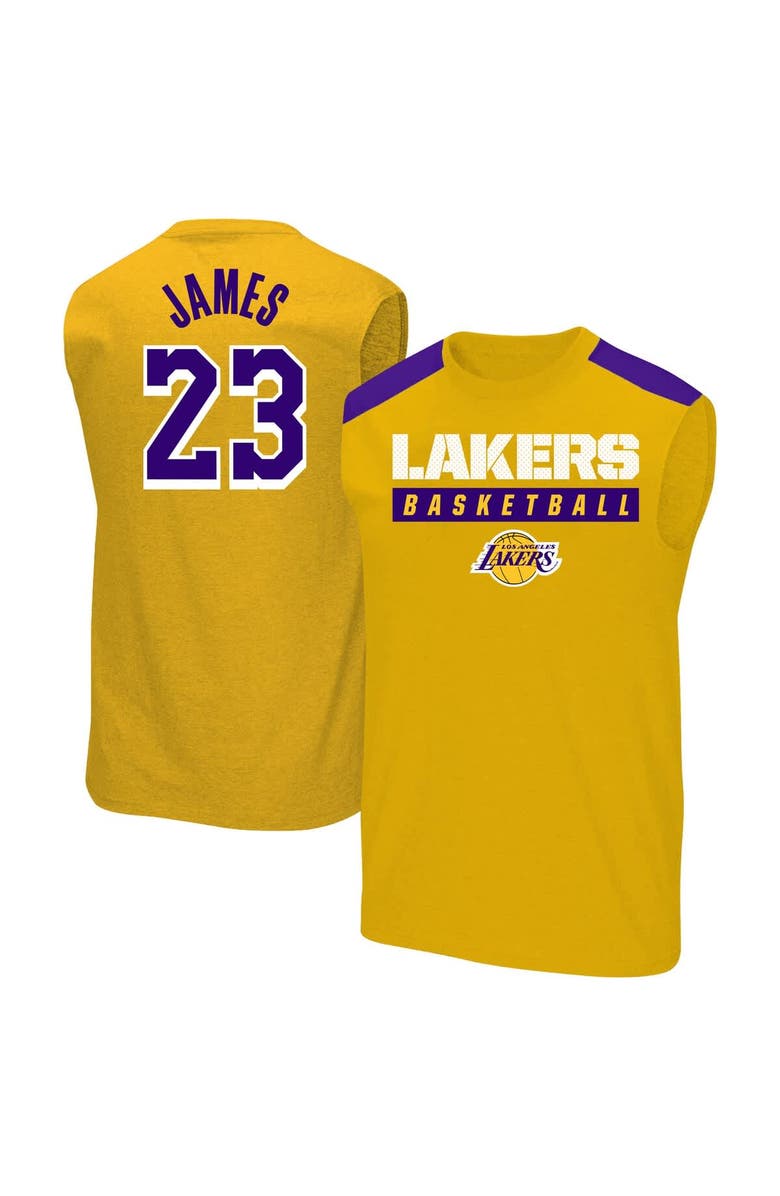 PROFILE Men's Profile LeBron James Gold Los Angeles Lakers Big & Tall Player Muscle Tank, Alternate, color, Gold