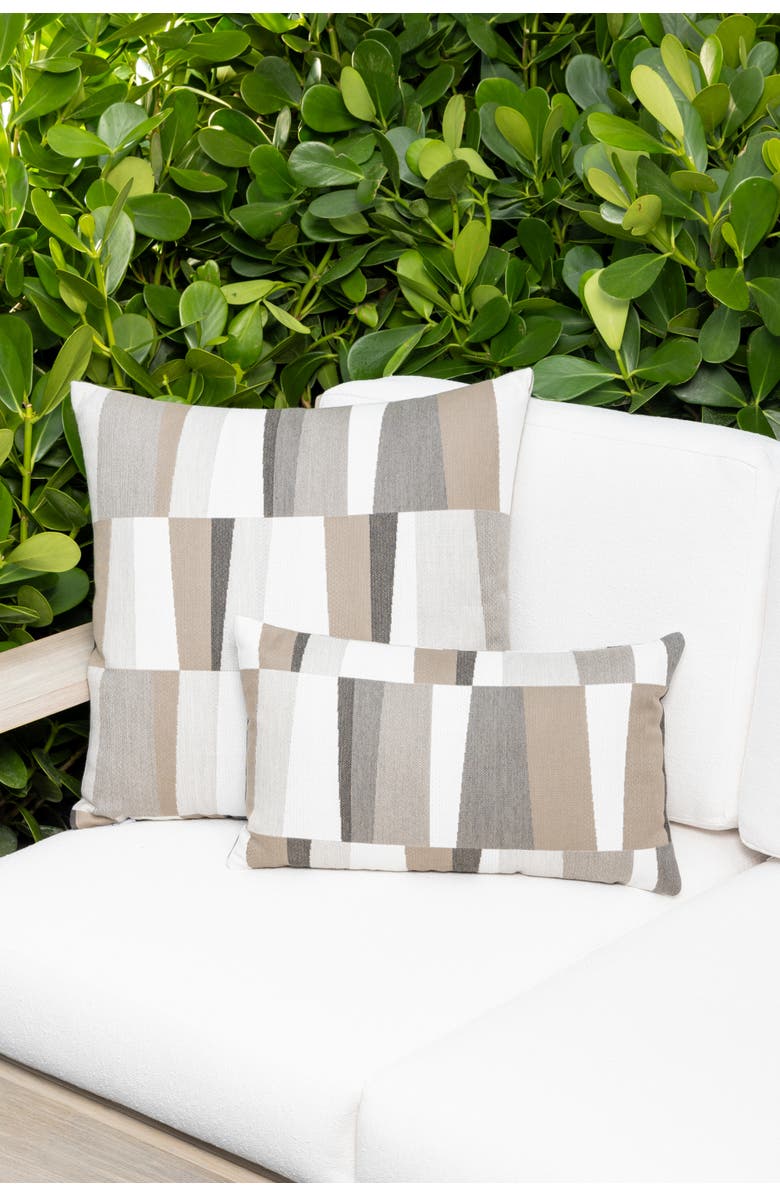 Elaine Smith Strata Grigio Indoor & Outdoor Woven Accent Pillow, Alternate, color, Grigio