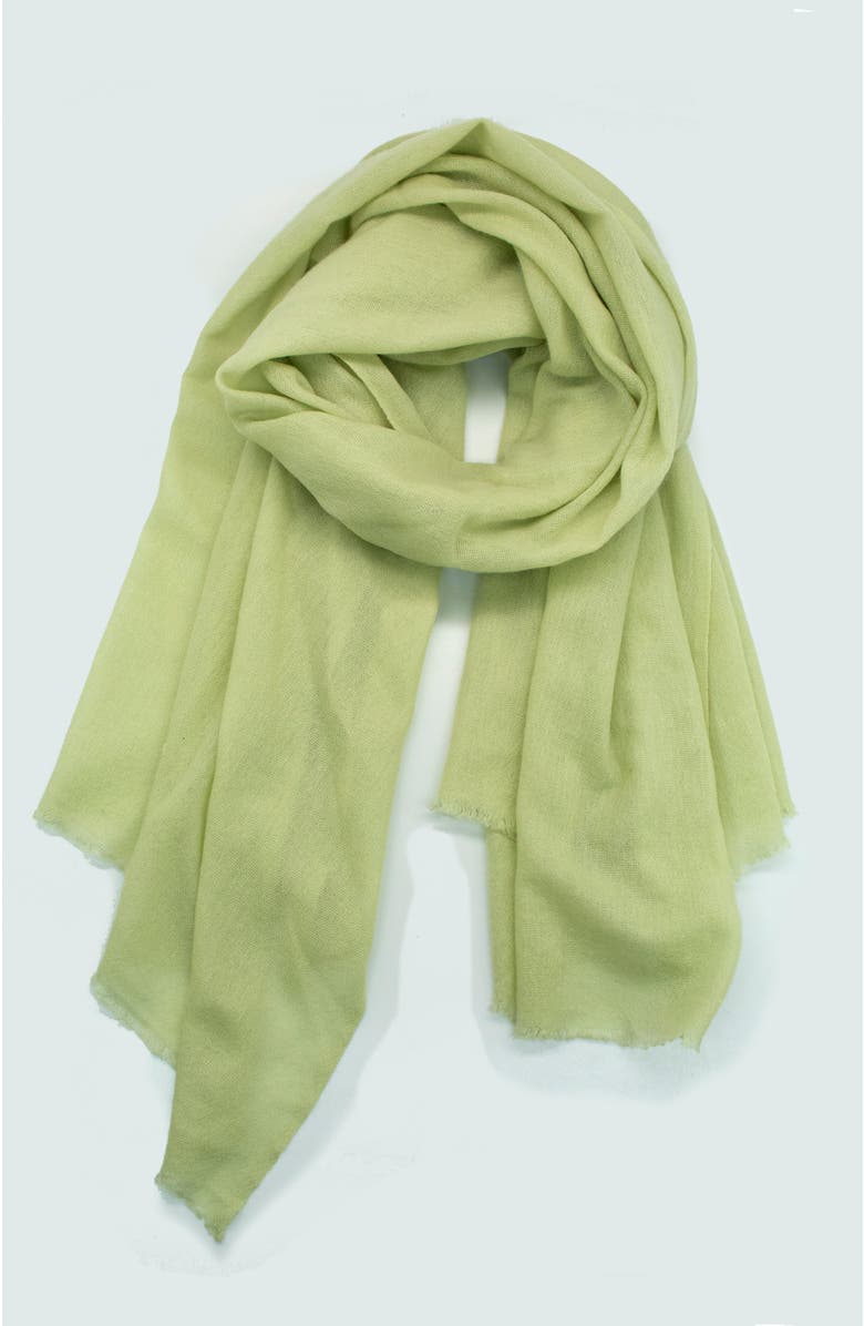 Portolano Cashmere pashmina wrap with fringes, Main, color, Shadow Lime