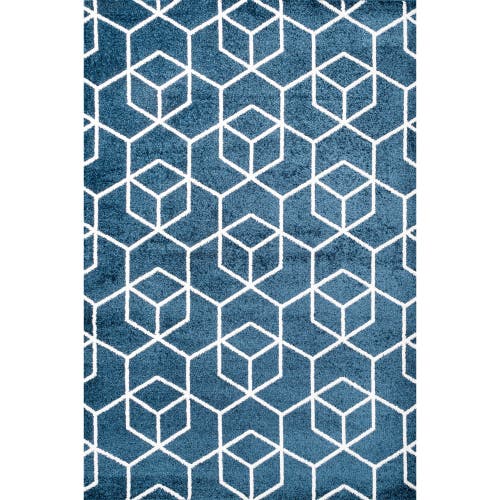 Jonathan Y Tumbling Blocks Modern Geometric Area Rug In Navy/white
