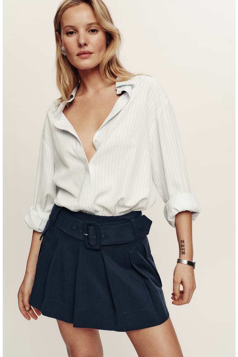 Brinley Belted Pleated Cargo Skirt, Alternate, color, MIDNIGHT