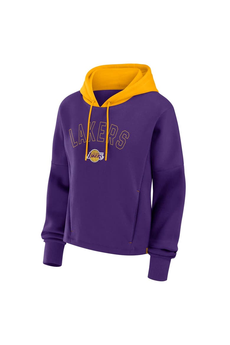 Women's Fanatics  Purple Los Angeles Lakers Post Up Boxy Pullover Hoodie, Alternate, color, Purple