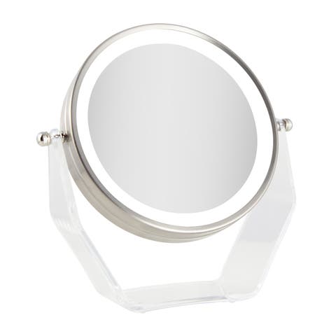 Lighted Makeup Mirror with Magnification & Swivel