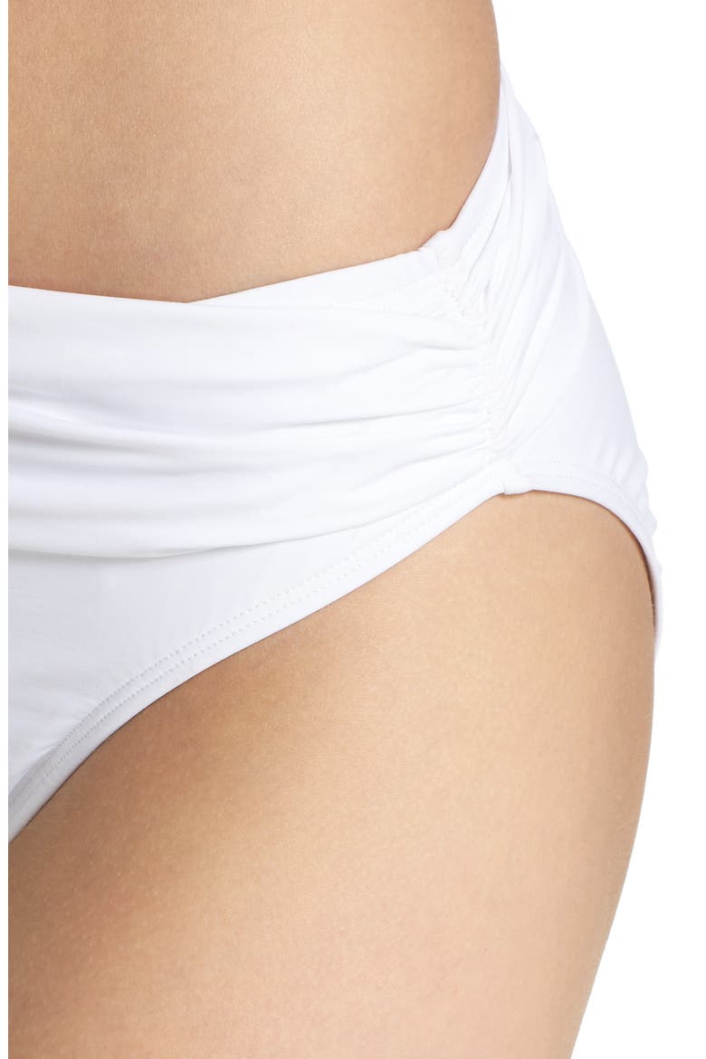 'Pearl' High Waist Bikini Bottoms, Alternate, color, WHITE