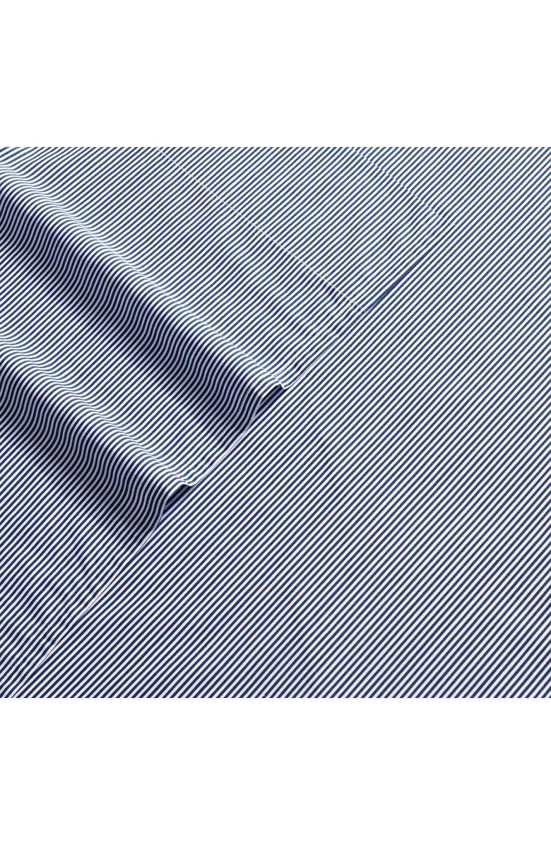 Nautica Penny Pinstripe 200 Thread Count Cotton Percale Sheet Set, Alternate, color, White/ Navy