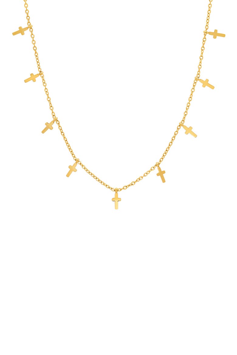 Cross Charm Chain Necklace, Main, color, YELLOW