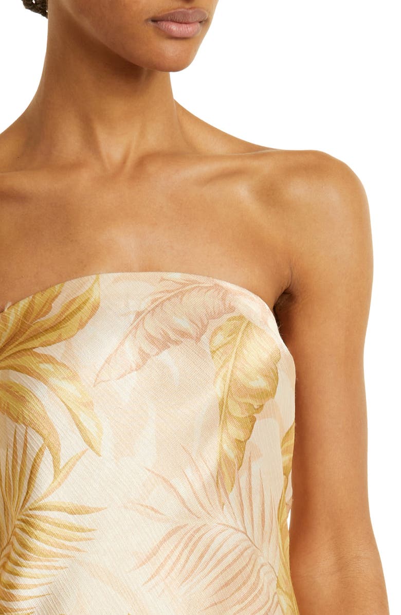 Bec + Bridge Frond Print Strapless Dress, Alternate, color,