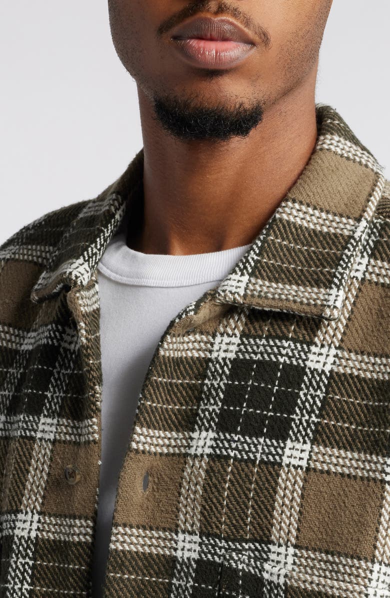 Obey Bigwig Picture Plaid Cotton Button-Up Shirt, Alternate, color, 