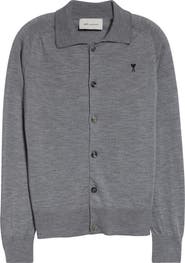 AMI PARIS Ami de Coeur Merino Wool Cardigan