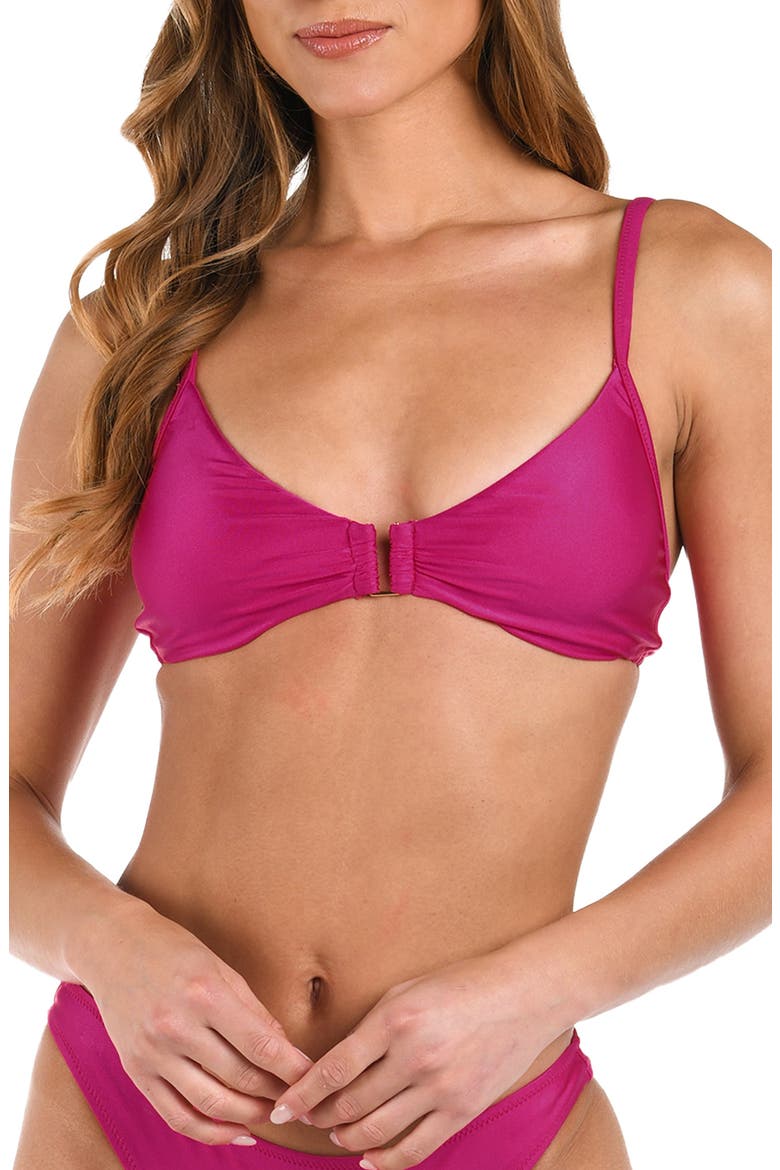 Yazmin Shimmer Swim Top, Main, color, FUCHSIA