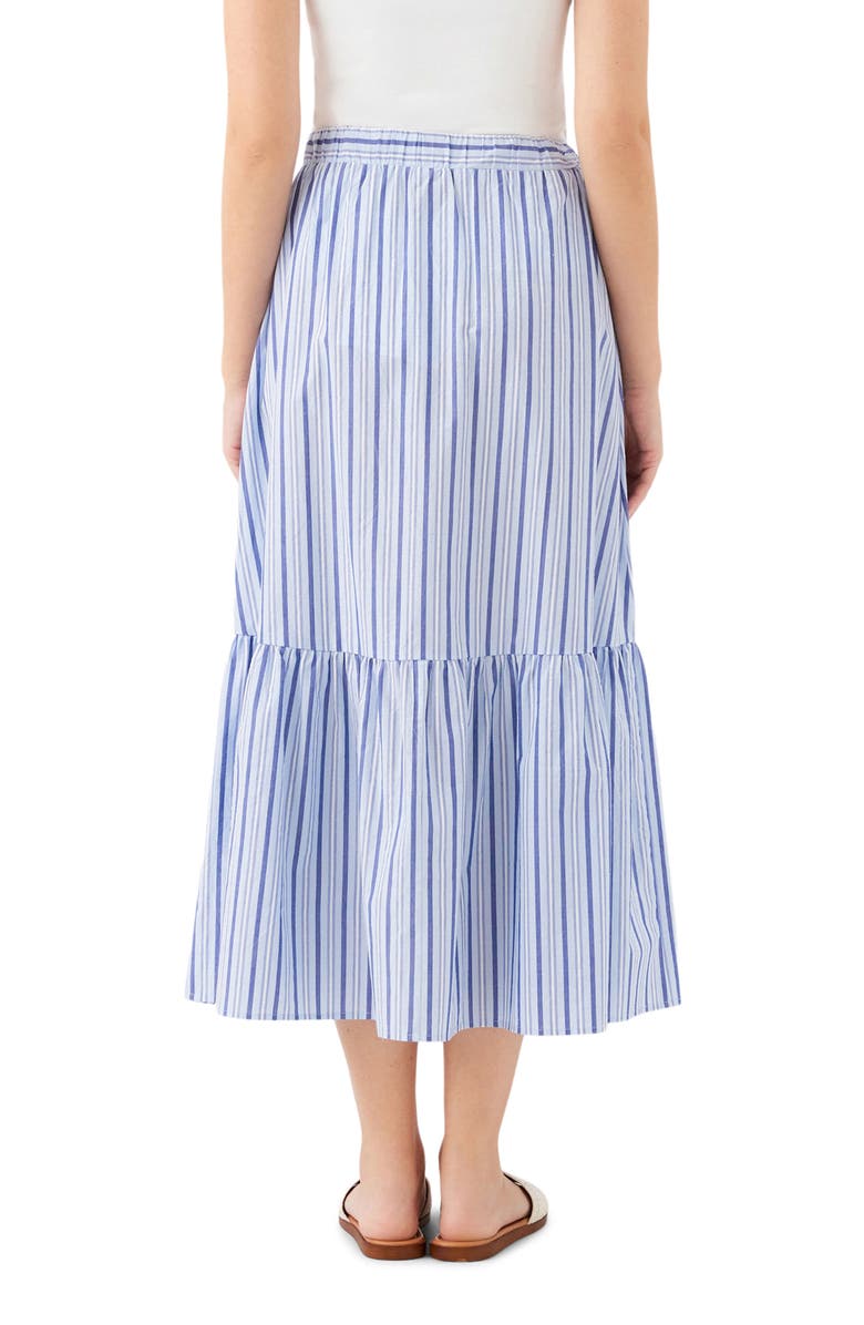 Karen Kane Stripe Tiered Cotton Skirt, Alternate, color, Blue