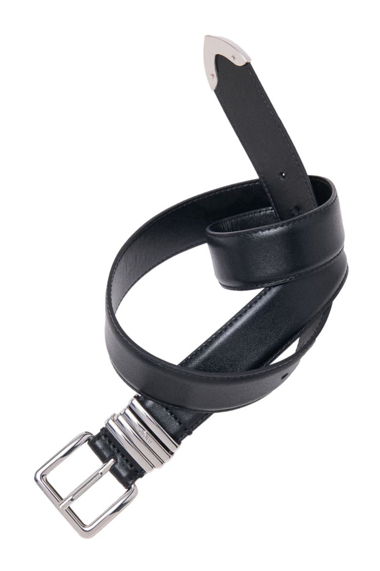 Smooth leather belt, Alternate, color, Black