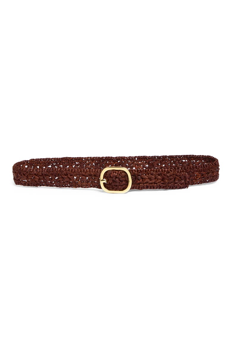Raffia Loop Belt, Main, color, BROWN