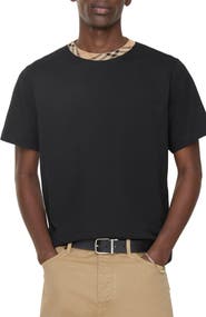 Burberry Check Trim Cotton T-shirt