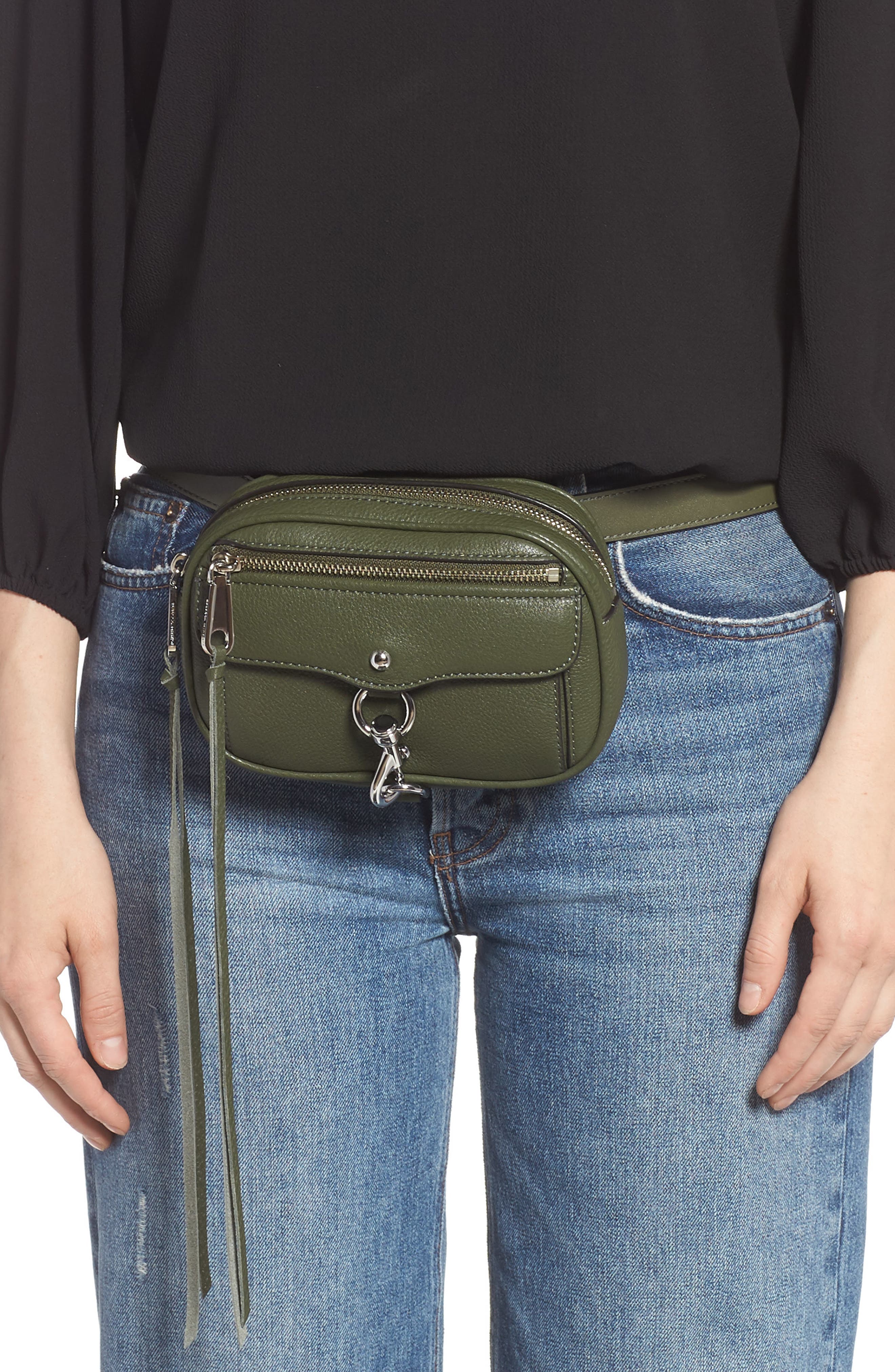 Blythe Leather Belt Bag, Alternate, color, HUNTER