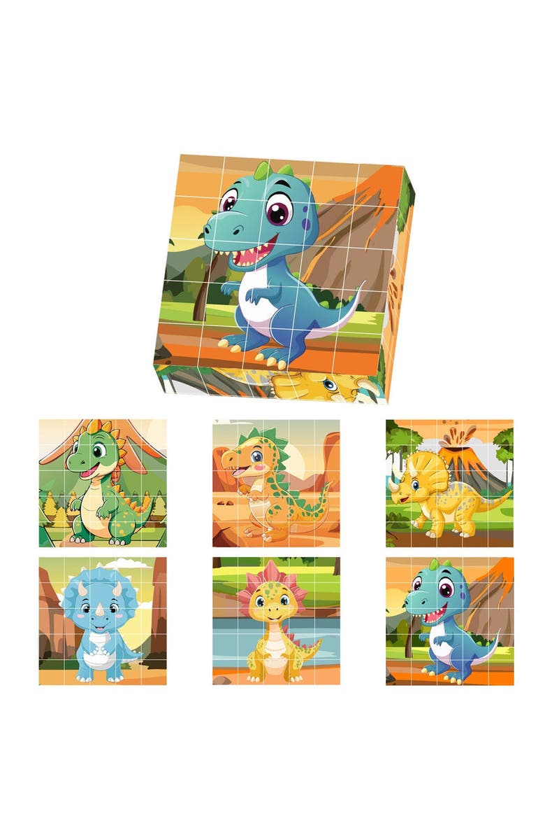 CONTIXO 25 Pcs Magnetic Dinosaur Puzzle Blocks, Main, color, Multi Color