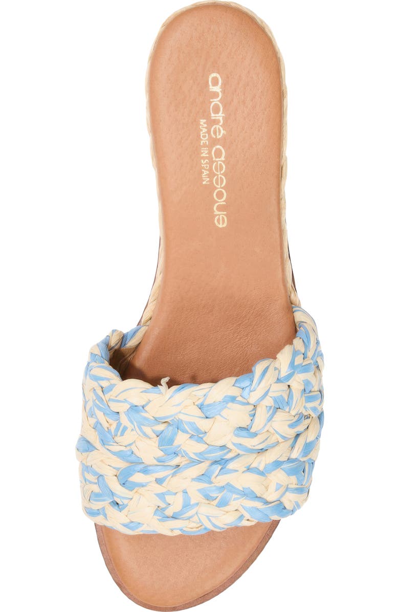 André Assous Nessie Wedge Sandal, Alternate, color, Natural/ Sky Blue
