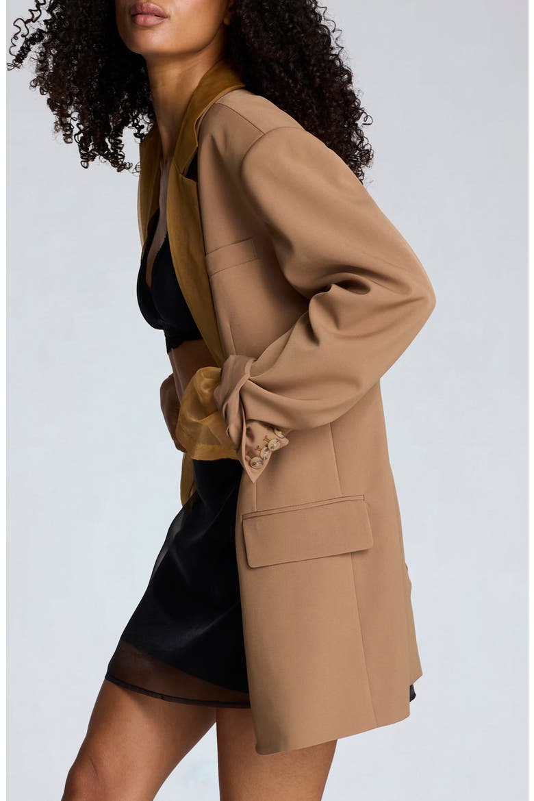 Three-Button Boyfriend Blazer, Alternate, color, MESQUITE