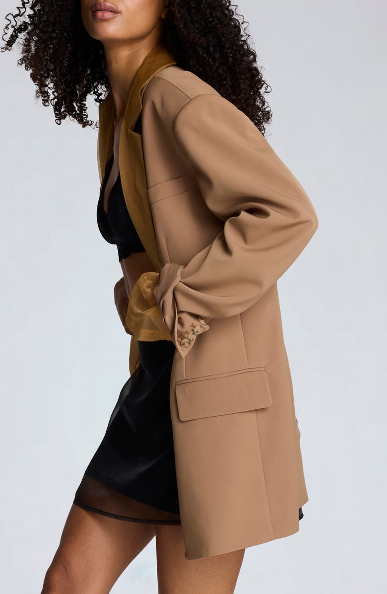 Kenneth Cole Three-Button Boyfriend Blazer, Alternate, color, Mesquite