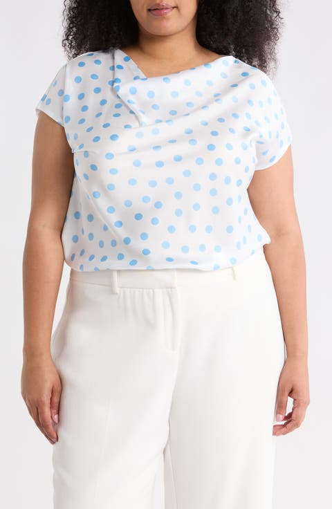 Cowl Neck Cap Sleeve Satin Top