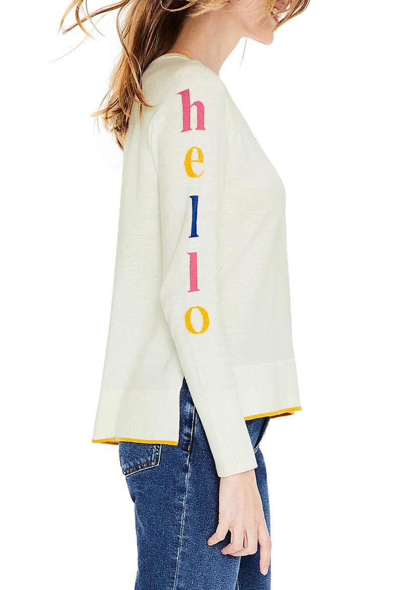 Penny Sweater, Alternate, color, HELLO/ GOODBYE