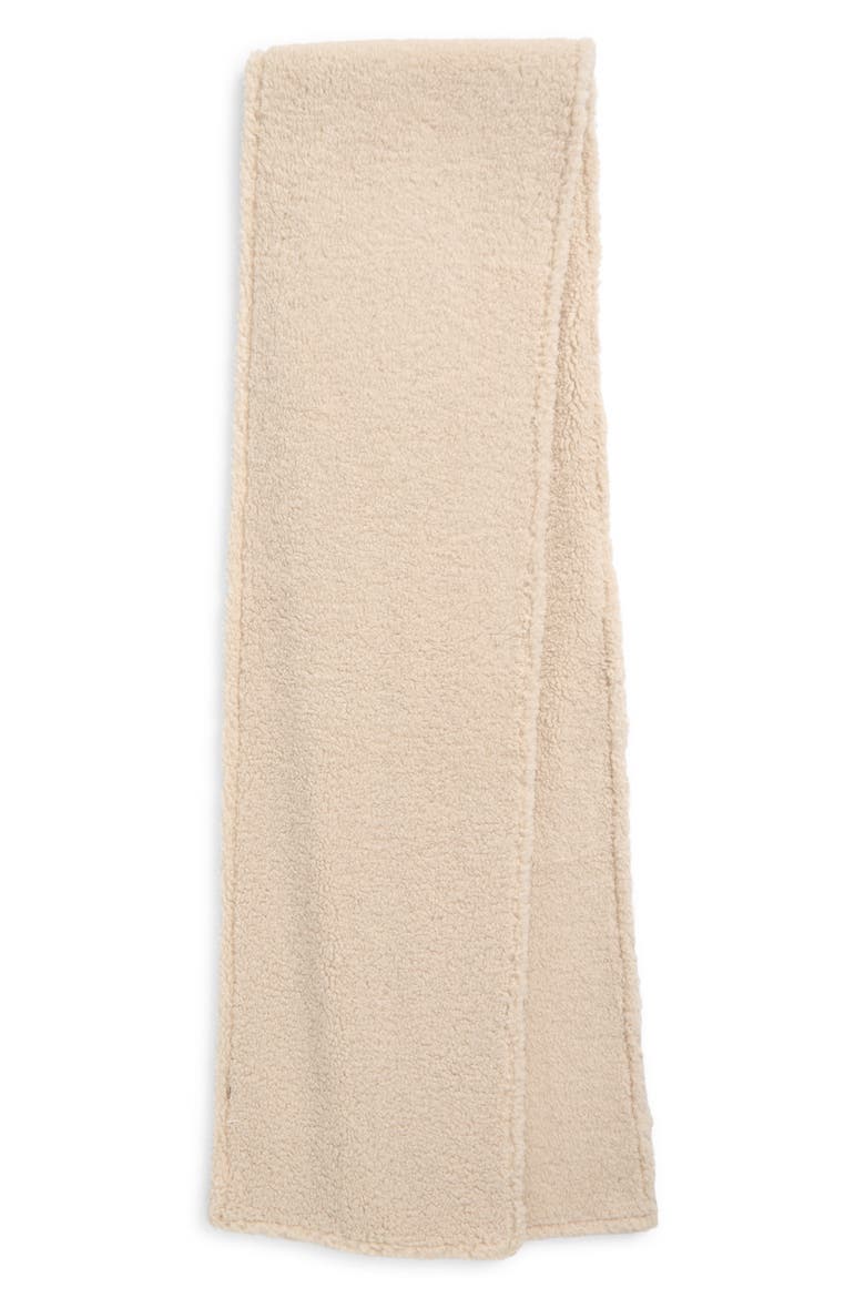 Teddy High Pile Fleece Scarf, Alternate, color, IVORY
