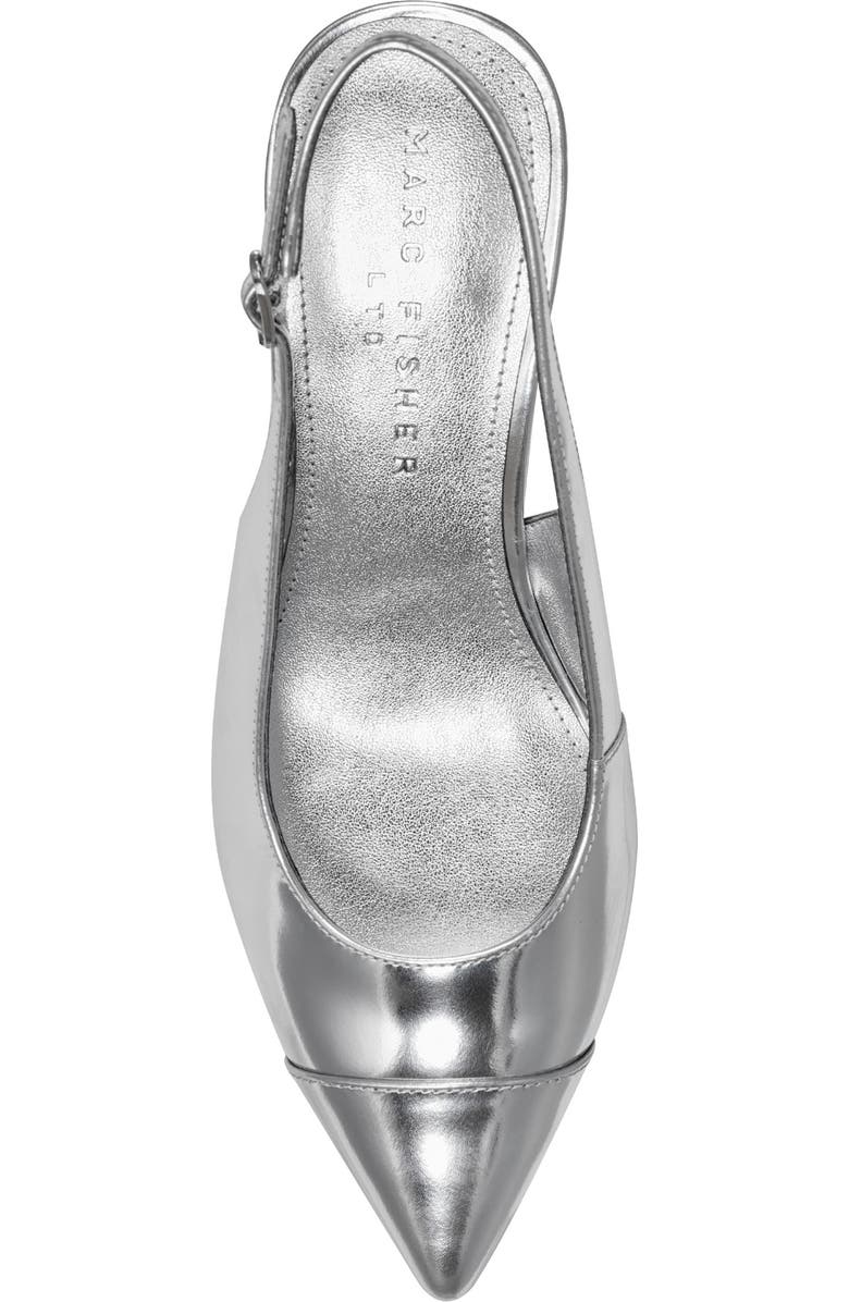 Marc Fisher LTD Blakeley Slingback Pointed Toe Pump, Alternate, color, Metallic Silver