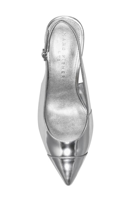 Marc Fisher Ltd Blakeley Slingback Pointed Toe Pump In Metallic Silver