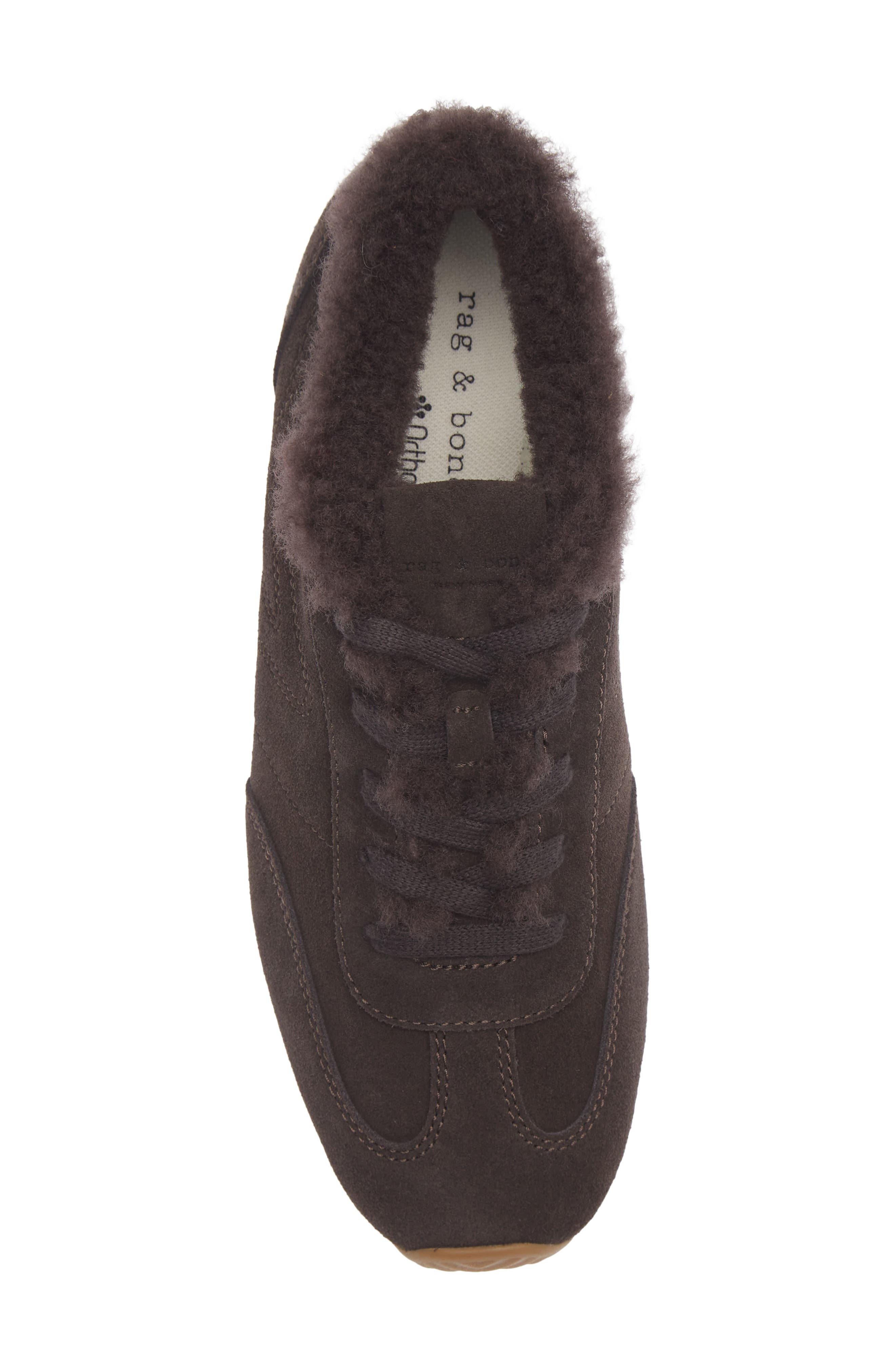Retro Runner Slim Ultra Genuine Shearling Sneaker, Alternate, color, DARK CHOCOLATE SHEARLING