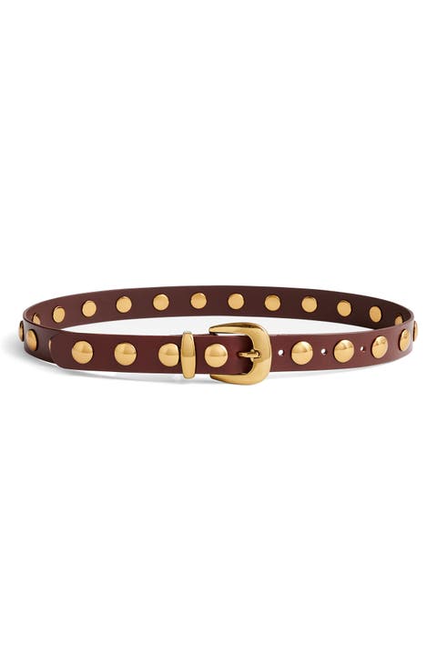 Studded Western Leather Belt