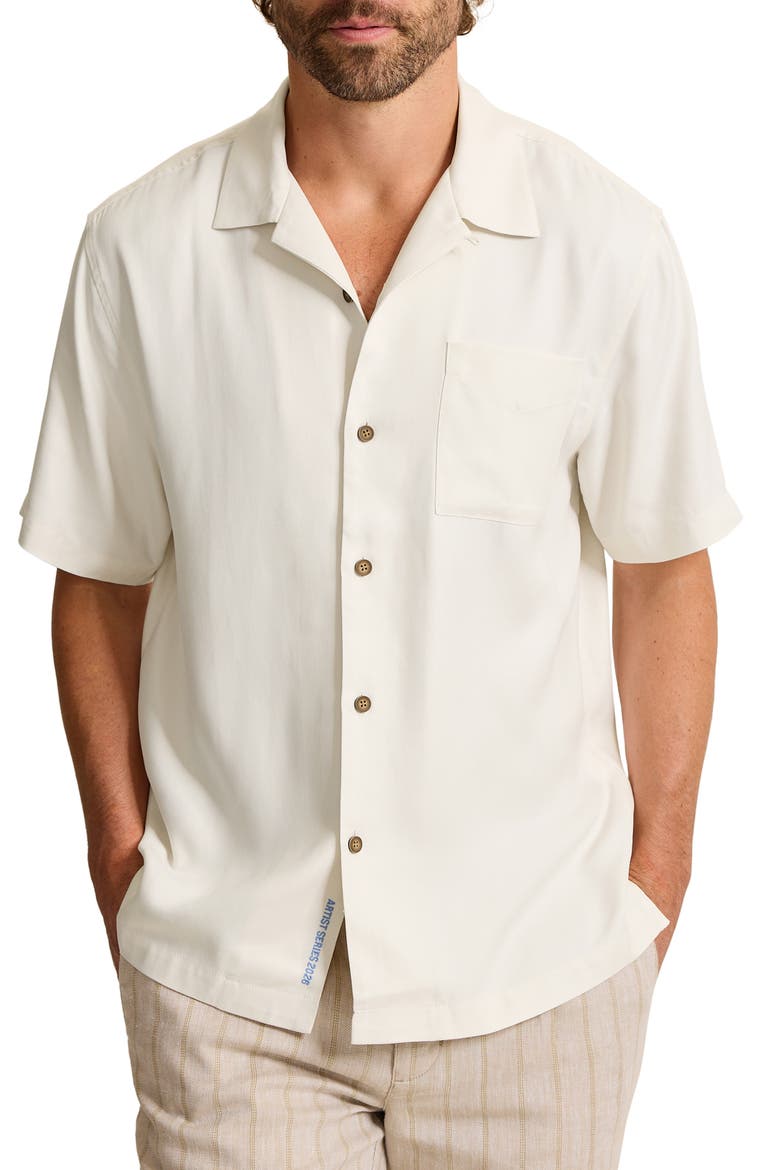 Tide & Time Floral Silk Camp Shirt, Main, color, COASTAL MIST