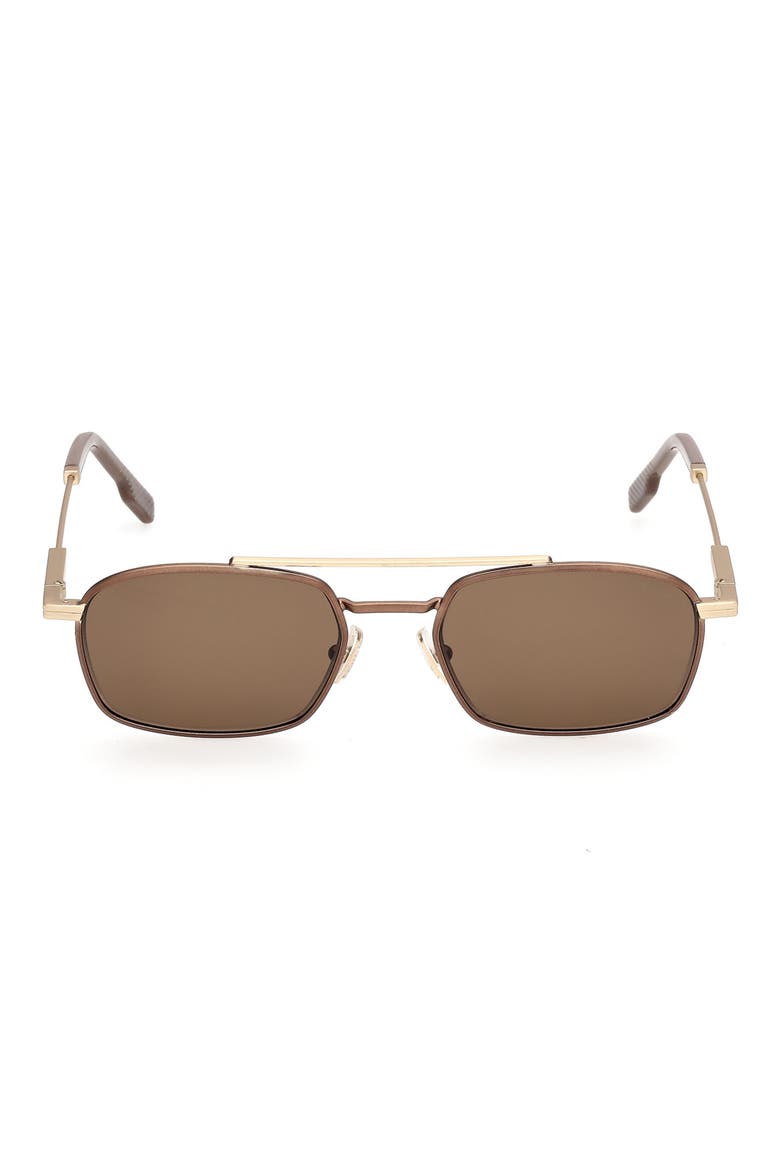 54mm Square Sunglasses, Main, color, SATIN DARK BRONZE / BROWN